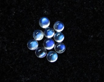 10 AAA regenboogmaansteen cabochons: ronde losse edelstenen (2 mm-5 mm)