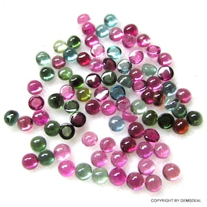 10 pieces 2.5mm Multi Tourmaline Cabochon Round Gemstone, Multi Tourmaline cabochon Gemstone, Multi color Tourmaline Cabochon Round