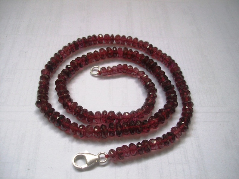 8mm Red GARNET RONDELLE Faceted Beads with silver hook Necklaces red garnet faceted rondelle red garnet beads faceted rondelle 6mm