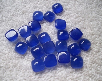 10mm DEEP BLUE chalcedony cabochon cushion, have lots of gorgeous beautiful deep blue color, Deep Blue Chalcedony Cushion Cabochon Gemstone