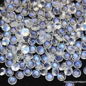 25 Rainbow Moonstone Gemstones: 4mm Faceted Round AAA Quality