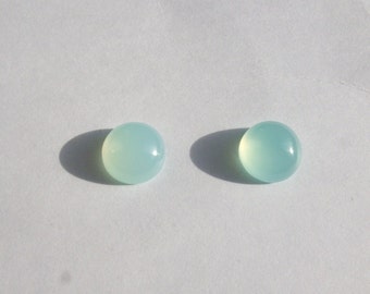 2 pieces Pair 10mm Aqua Chalcedony Cabochon Round Gemstone, Aqua Chalcedony Round Cabochon Gemstone, beautiful aqua green color Gems
