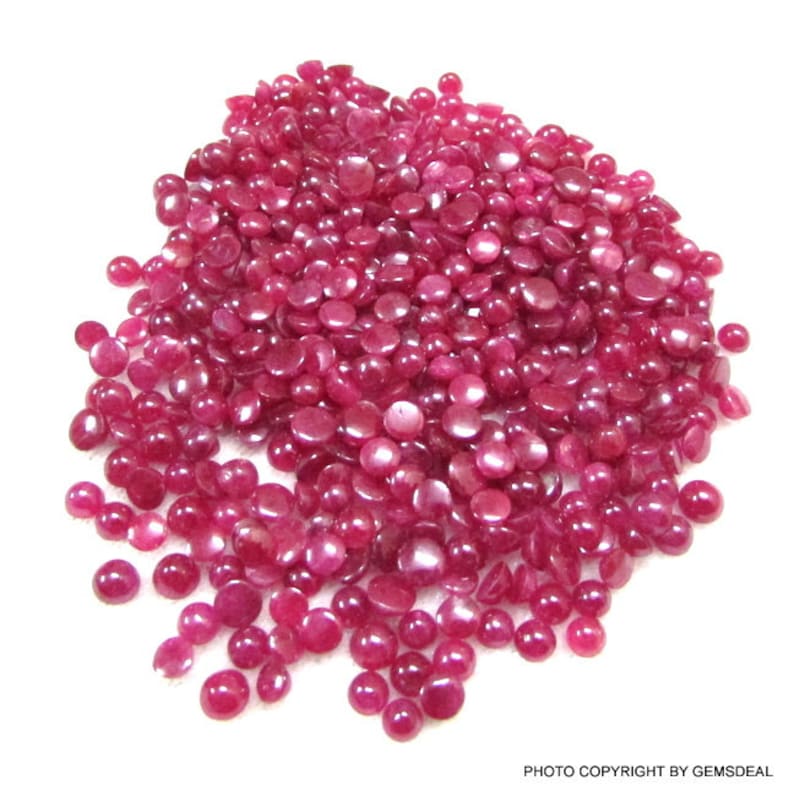 10 pieces 5mm Ruby Cabochon Round Gemstone 100% Natural Red | Etsy