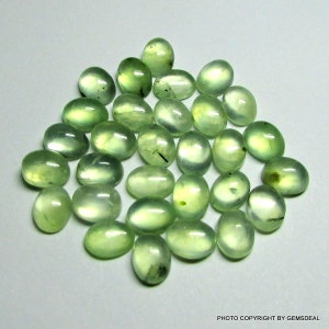 10 pieces 6x8mm Prehnite Cabochon Oval Gemstone, Prehnite Oval Cabochon Loose Gemstone, Prehnite Cabochon Oval Loose Gemstone