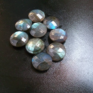 14mm Labradorite Coin Briolette Both Side checker board Faceted Gemstone, Labradorite Faceted Coin Gemstione, Labradorite Coin Faceted Gems