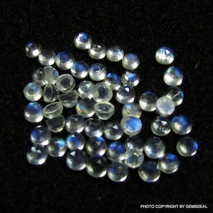 5 pieces 3mm Rainbow moonstone Rosecut Round Gemstone, AAA quality, Rainbow Moonstone Round Rosecut Cabochon Flat Gemstone