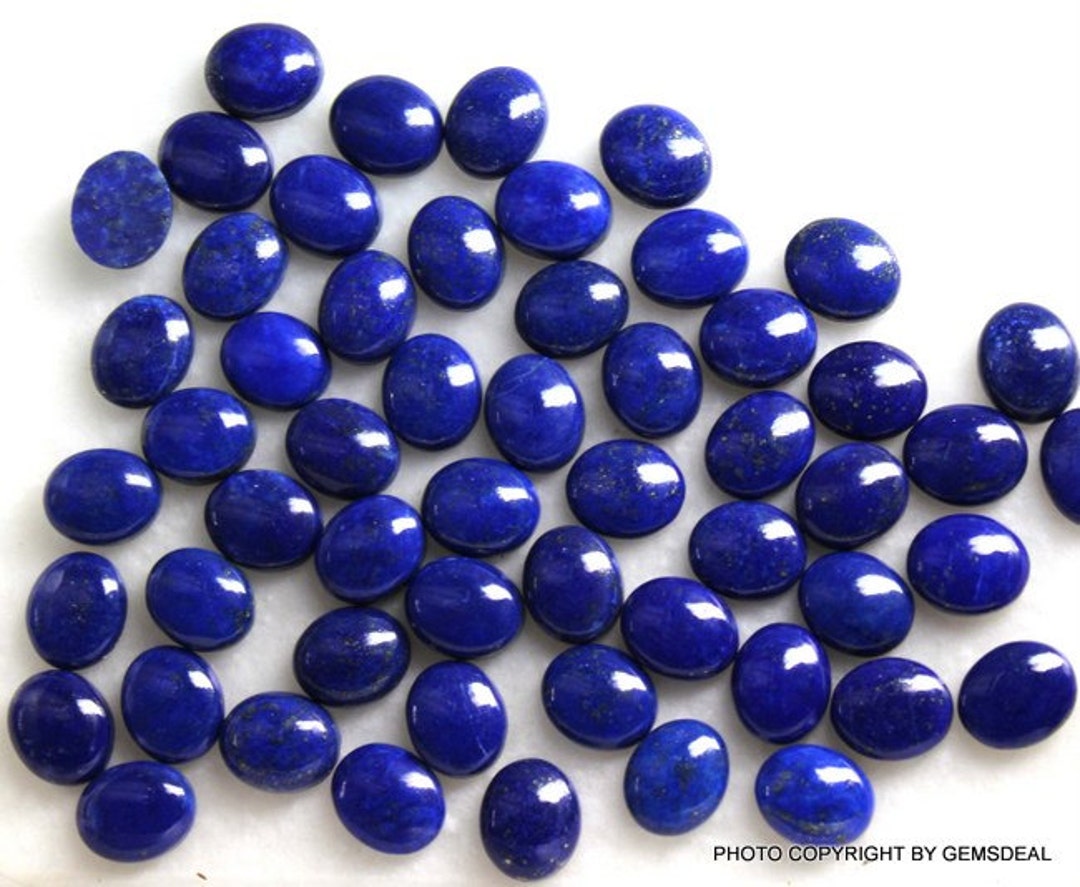 1 Pieces 8x10mm Lapis Lazuli Oval Cabochon Loose Gemstone - Etsy