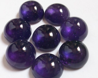 15mm Amethyst Cabochon: Round Purple Gemstone