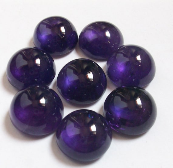 15mm Amethyst Cabochon: Round Purple Gemstone