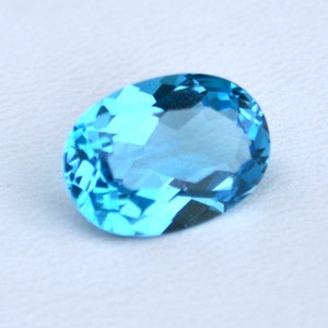 1 pièce 10x12 mm Topaze bleue suisse ovale à facettes, Topaze bleue suisse ovale à facettes Pierres précieuses en vrac, Topaze bleue ovale à facettes Pierres précieuses en vrac