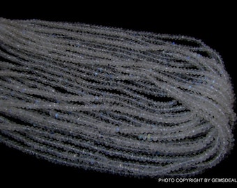 10 Strand 3.5mm Rainbow Moonstone Faceted Rondelle Beads Gemstone, 13.5 inch Strand NATURAL RAINBOW Moonstone Rondelles faceted Beads Gems
