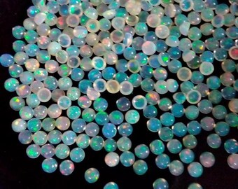 25 Pieces 3mm ETHIOPIAN OPAL Cabochon Round Gemstone - Opal cabochon round - 3mm Ethiopian Opal Round Cabochon Gemstone- Cabochon Round Opal