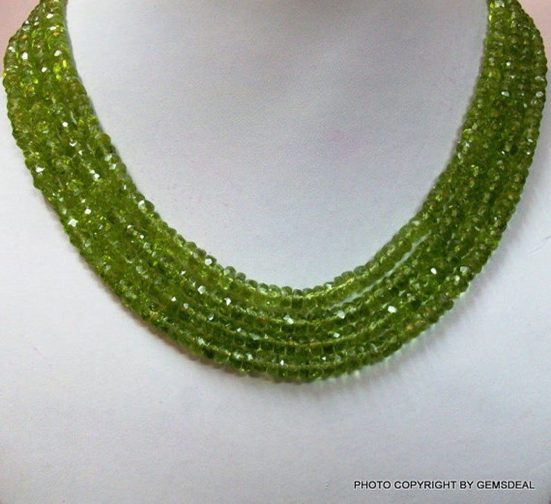 3.5mm Peridot Rondelle Faceted beads micro faceted 13 inch peridot beads rondelle - Peridot Faceted Rondelles -Faceted Peridot