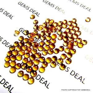 10 pieces 4mm Citrine RoseCut Round Cabochon Gemstone, Citrine Round Rosecut Cabochon Loose Gemstone, Citrine Rose Cut Round Cabochon Gems