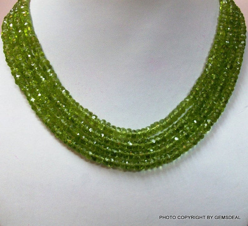3.5mm Peridot Rondelle Faceted beads micro faceted 13 inch peridot beads rondelle Peridot Faceted Rondelles Faceted Peridot image 3