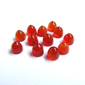 1 pieces 6x6mm Carnelian Cabochon Bullet Shape gemstone, Carnelian Bullet Cabochon Gemstone, Carnelian bullet Shape Cabochon Gemstone image 6