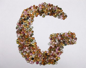 2mm Multi Tourmaline Gemstone: AAA Faceted Round Cut, 25 Pieces