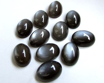 AAA Gray Moonstone Cabochon: Oval Loose Gemstone (15x20mm)
