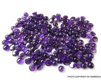 8mm AAA Natural Amethyst Cabochon: Round Loose Gemstone