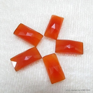 16x8mm ORANGE CARNELIAN Rosecut Faceted Rectangular Cabochon flat gemstone.....