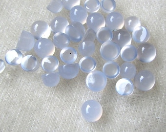 Blue Chalcedony Round Cabochons: AAA Grade Gemstones, 5-6mm (10 Pieces)