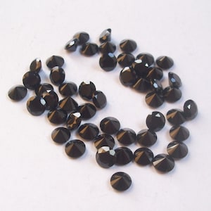 20 pieces each size 2mm - 3mm Black Spinel Faceted Round Loose Gemstone, Natural BLACK Spinel Round Faceted gemstone.....