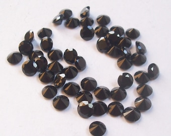 AAA Black Spinel Gemstone: 2mm Faceted Round Cut (10 Pieces)
