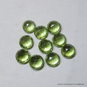 10 piece 5mm Peridot Rosecut Round Gemstone, Natural PERIDOT Round rosecut faceted gemstone, Peridot Faceted rosecut Cabochon Round Gemstone