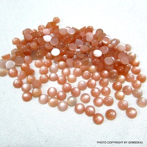 10 pieces 6mm Peach Moonstone Cabochon Round Gemstone, Natural PEACH MOONSTONE Round Cabochon Lots of Gorgeous, Beautiful peach moonstone