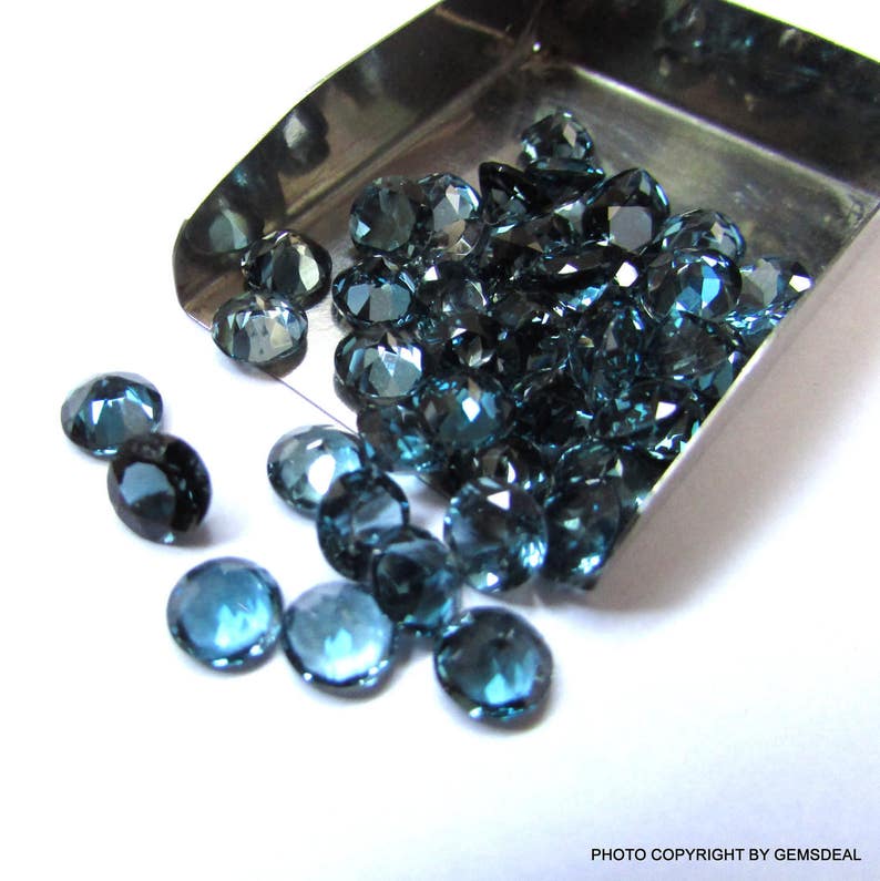 10 pieces 6mm London Blue Topaz Faceted Round Loose Gemstone London Blue Topaz Faceted Gemstone London BLUE TOPAZ Round Faceted Gemstone