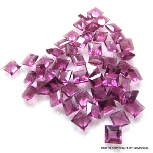 1 pieces 4mm Or 5mm Rhodolite Garnet Faceted Square Gemstone, Rhodolite Garnet Square Faceted Gemstone, Garnet Faceted Square Loose Gemstone