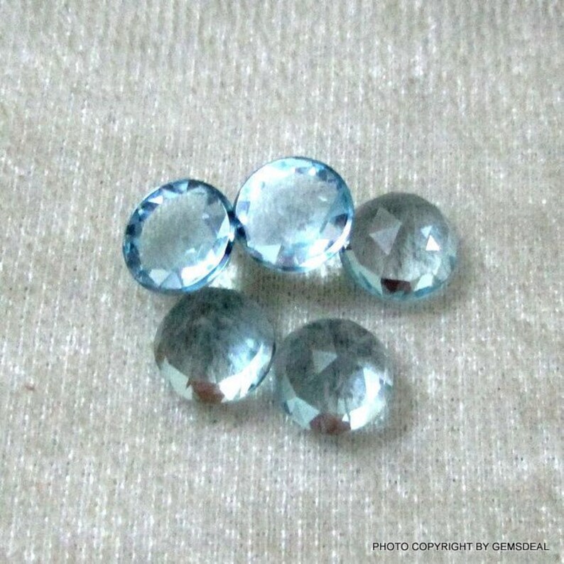 Natural Aquamarine Round aaa Quality Cabochon Rose Cut 8 mm 1 Pcs