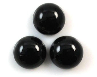 10mm - 11mm - 12mm schwarzer Onyx runder Cabochon haben viele wunderschöne schwarze Farbe - schwarzer Onyx Cabochon runder lose Edelstein
