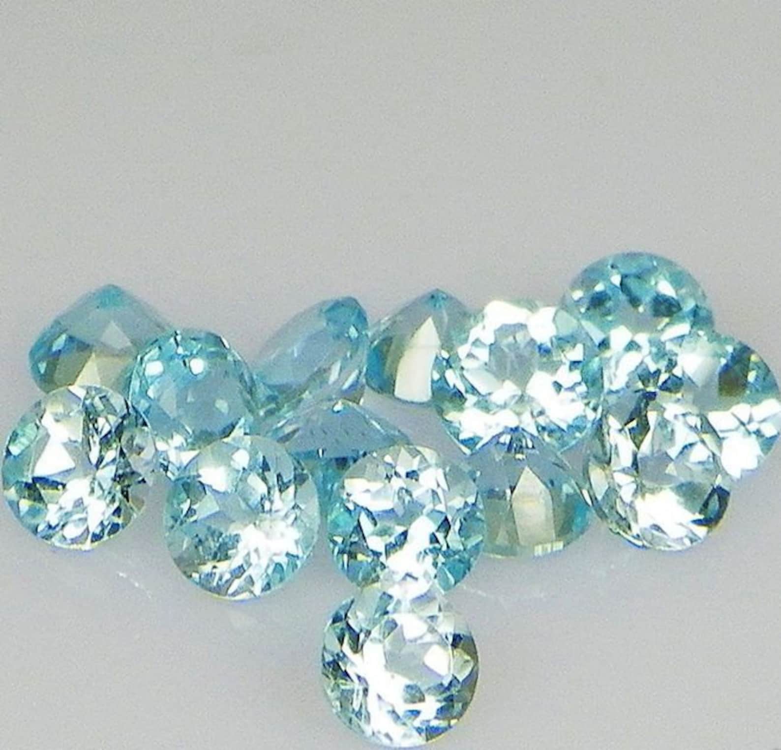 5 Pieces 6mm Sky Blue Topaz Faceted Round Gemstone Natural | Etsy