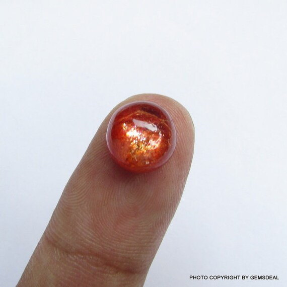 Natural Sunstone Cabochon: AAA Orange Gemstone (10mm)