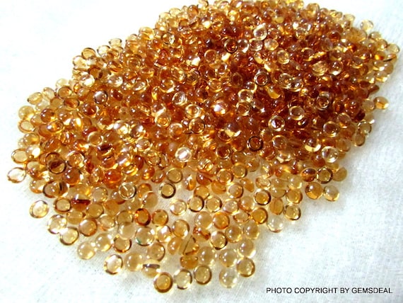 25 AAA Golden Citrine 3mm Round Cabochons