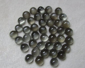 10mm AAA Gray Moonstone Cabochon: Round Loose Gemstone