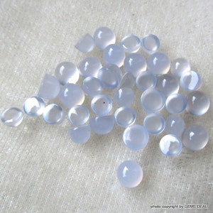 5 pieces each 5 mm 6 mm Natural Blue Chalcedony Round cabochon Gemstone, have lots of gorgeous beautiful Blue Chalcedony Cabochon Round image 4