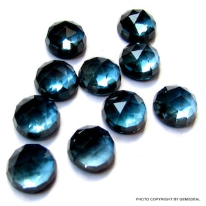 6mm London blue TOPAZ Rosecut Cabochon Round Flat Gemstone, AAA Quality rosecut  gemstone, London Blue Topaz Round Rosecut Loose Gemstone