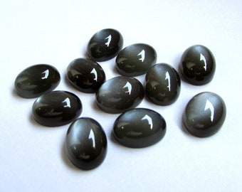 Gray Moonstone Cabochon: Oval Loose Gemstone (13x18mm)
