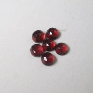 7mm RED GARNET Rosecut Cabochon Round Gemstone, Red Garnet Round Rosecut Gemstone, Red Garnet Cabochon Rosecut Faceted Round Loose Gemstone