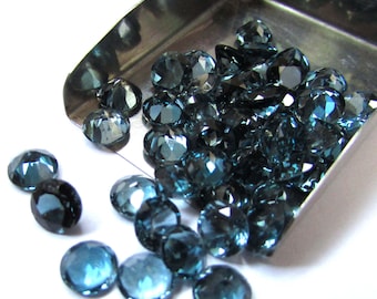 6mm Or 8mm London Blue Topaz Faceted Round Gemstone, London Blue Topaz Round Faceted gemstone, London Blue Topaz Faceted Round Gemstone