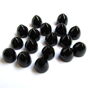 1 pieces 6x6mm Black Onyx Cabochon Bullet Shape gemstone, Black Onyx Bullet Cabochon Gemstone, Black Onyx bullet Shape Cabochon Gemstone