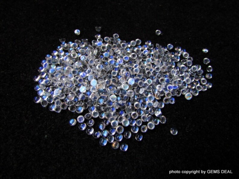 20 pieces 3mm Rainbow Moonstone Cabochon Round Gemstone, NATURAL Rainbow moonstone round AAA quality Cabochon gemstone, moonstone Cabochon image 2