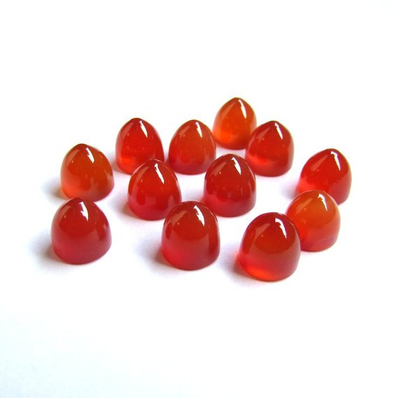 1 pieces 6x6mm Carnelian Cabochon Bullet Shape gemstone, Carnelian Bullet Cabochon Gemstone, Carnelian bullet Shape Cabochon Gemstone image 4