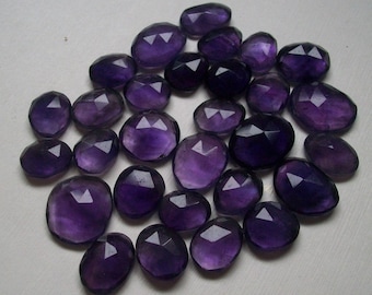50 Carat African Amethyst Rosecut Cabochon Gemstone Lot (10x14mm to 13x18mm)