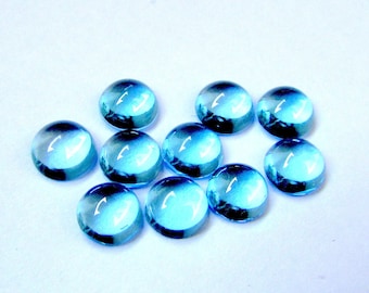 5 mm Zwitserse blauwe topaas cabochons: edelstenen van AAA-kwaliteit (5 stuks)