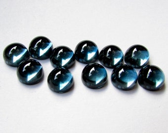 5mm London Blue Topaz Cabochon Round Gemstone, London Blue Topaz Round Cabochon gemstone, Cabochon Round London Blue Topaz Gemstone