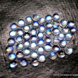 5 pieces 6mm Rainbow Moonstone Cabochon Round Loose Gemstone, Rainbow moonstone Round Cabochon AAA quality Cabochon gemstone