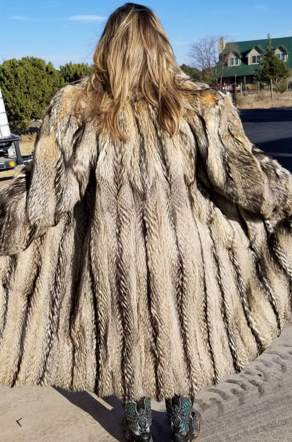 Used Womens coyote fur coat used fur coat Etsy